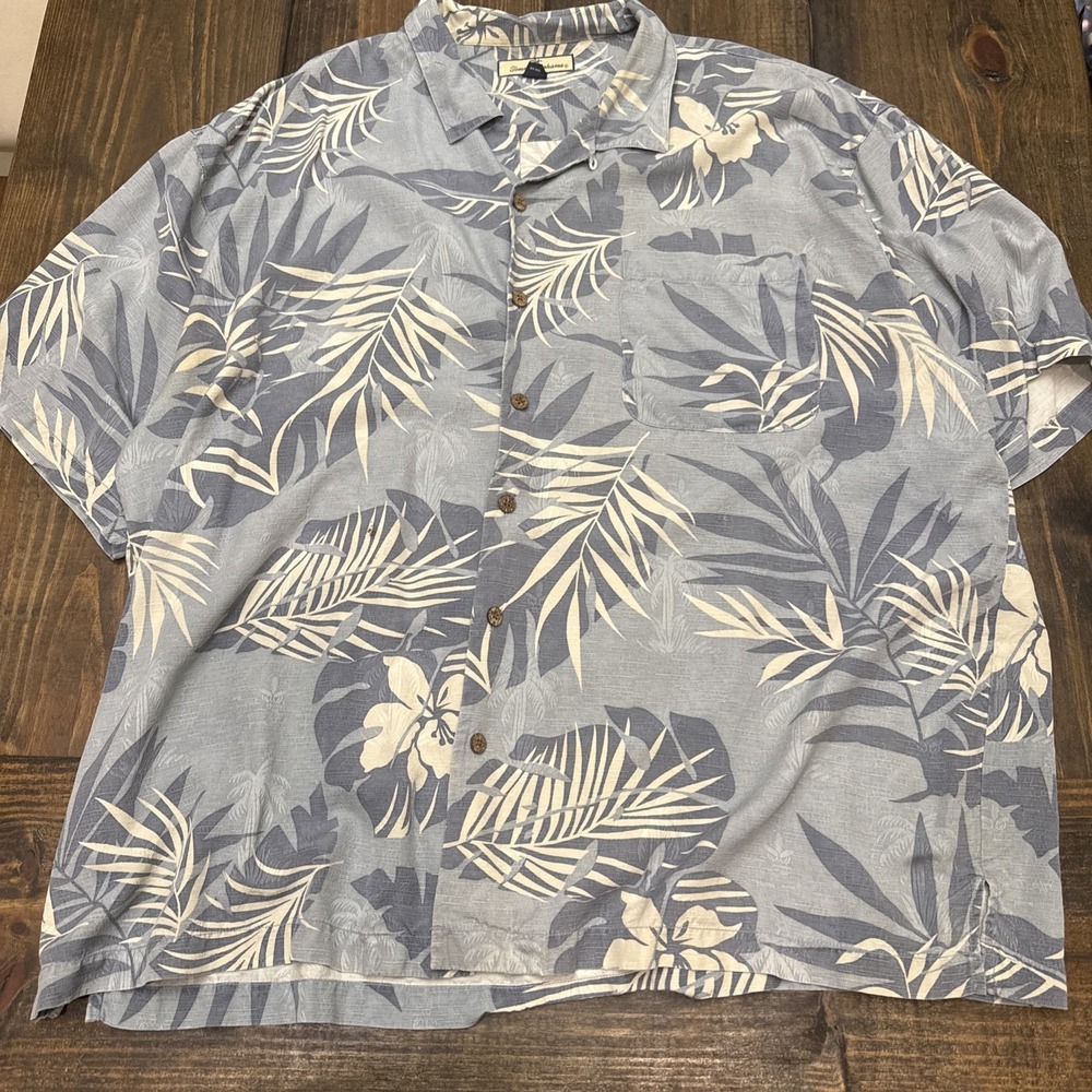 Tommy Bahama Silk Vintage Floral Short Sleeve‎ Button Down Shirt-Size Mens XXL